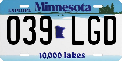 MN license plate 039LGD
