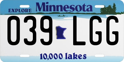 MN license plate 039LGG