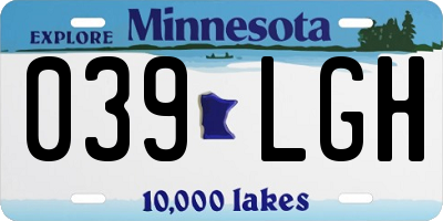 MN license plate 039LGH