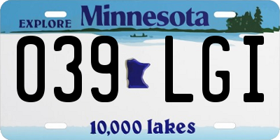 MN license plate 039LGI