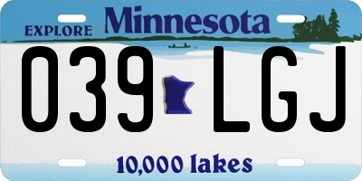 MN license plate 039LGJ