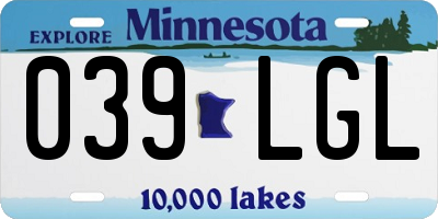 MN license plate 039LGL