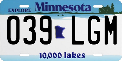 MN license plate 039LGM