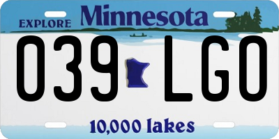 MN license plate 039LGO
