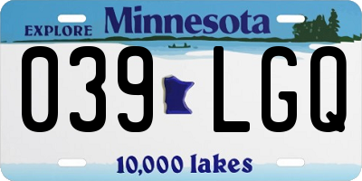 MN license plate 039LGQ