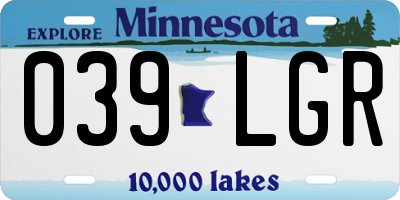 MN license plate 039LGR
