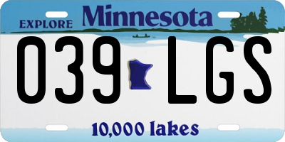 MN license plate 039LGS