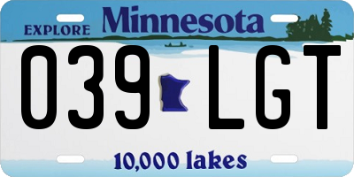 MN license plate 039LGT