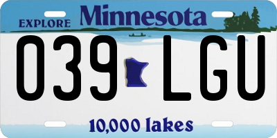 MN license plate 039LGU