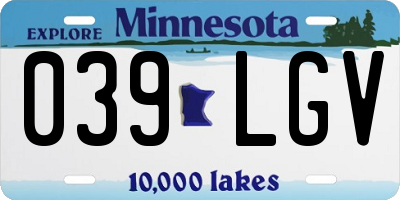 MN license plate 039LGV