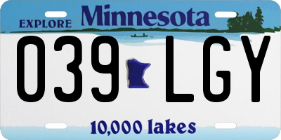 MN license plate 039LGY