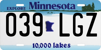 MN license plate 039LGZ