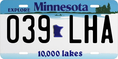 MN license plate 039LHA