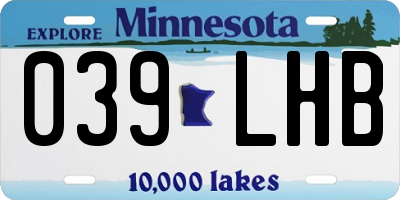 MN license plate 039LHB