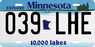 MN license plate 039LHE
