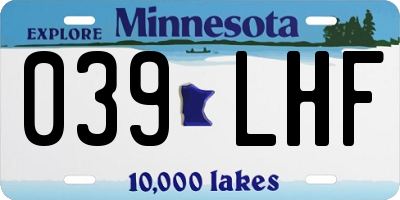 MN license plate 039LHF