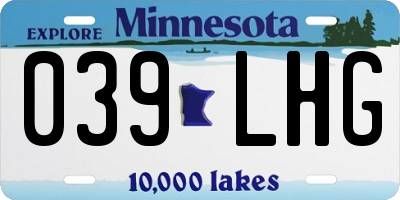 MN license plate 039LHG