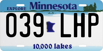 MN license plate 039LHP