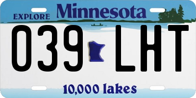 MN license plate 039LHT