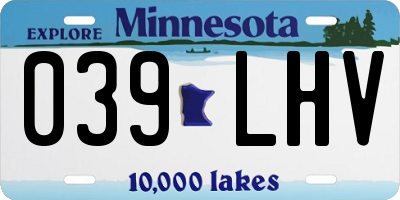 MN license plate 039LHV