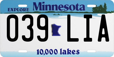 MN license plate 039LIA