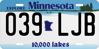MN license plate 039LJB