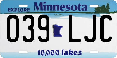 MN license plate 039LJC