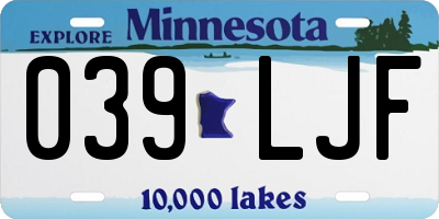 MN license plate 039LJF