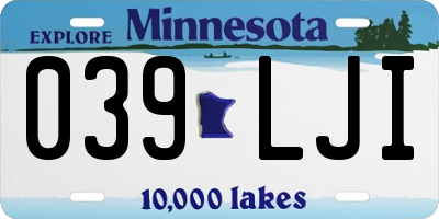 MN license plate 039LJI