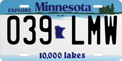 MN license plate 039LMW
