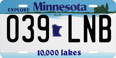 MN license plate 039LNB