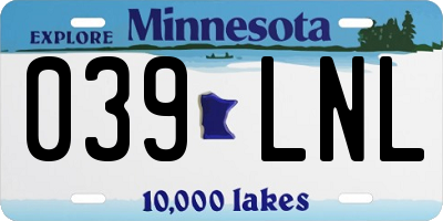 MN license plate 039LNL