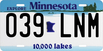 MN license plate 039LNM
