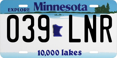 MN license plate 039LNR
