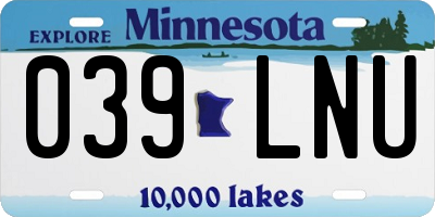 MN license plate 039LNU