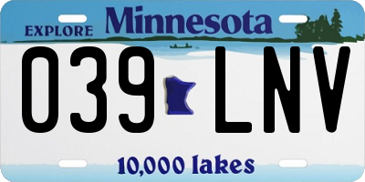 MN license plate 039LNV