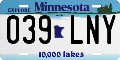 MN license plate 039LNY