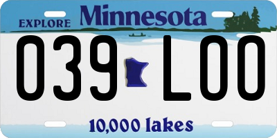 MN license plate 039LOO