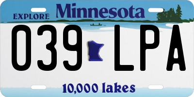 MN license plate 039LPA