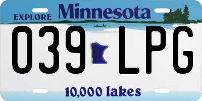 MN license plate 039LPG