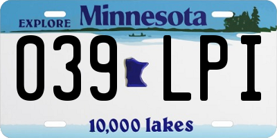 MN license plate 039LPI