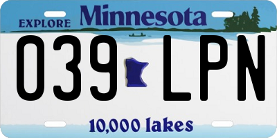 MN license plate 039LPN