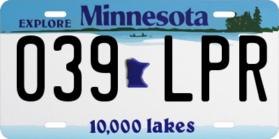 MN license plate 039LPR