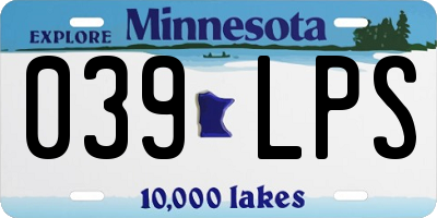 MN license plate 039LPS