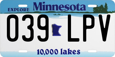 MN license plate 039LPV