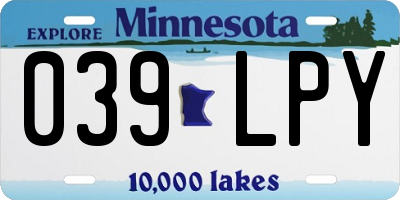 MN license plate 039LPY