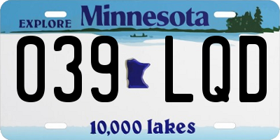 MN license plate 039LQD