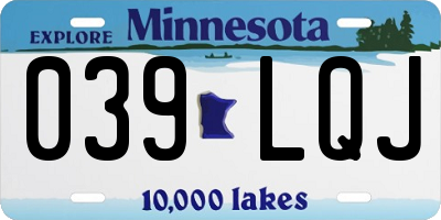 MN license plate 039LQJ