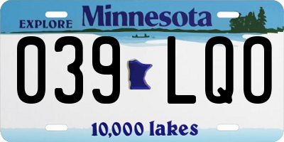MN license plate 039LQO