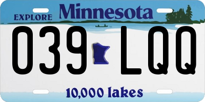 MN license plate 039LQQ